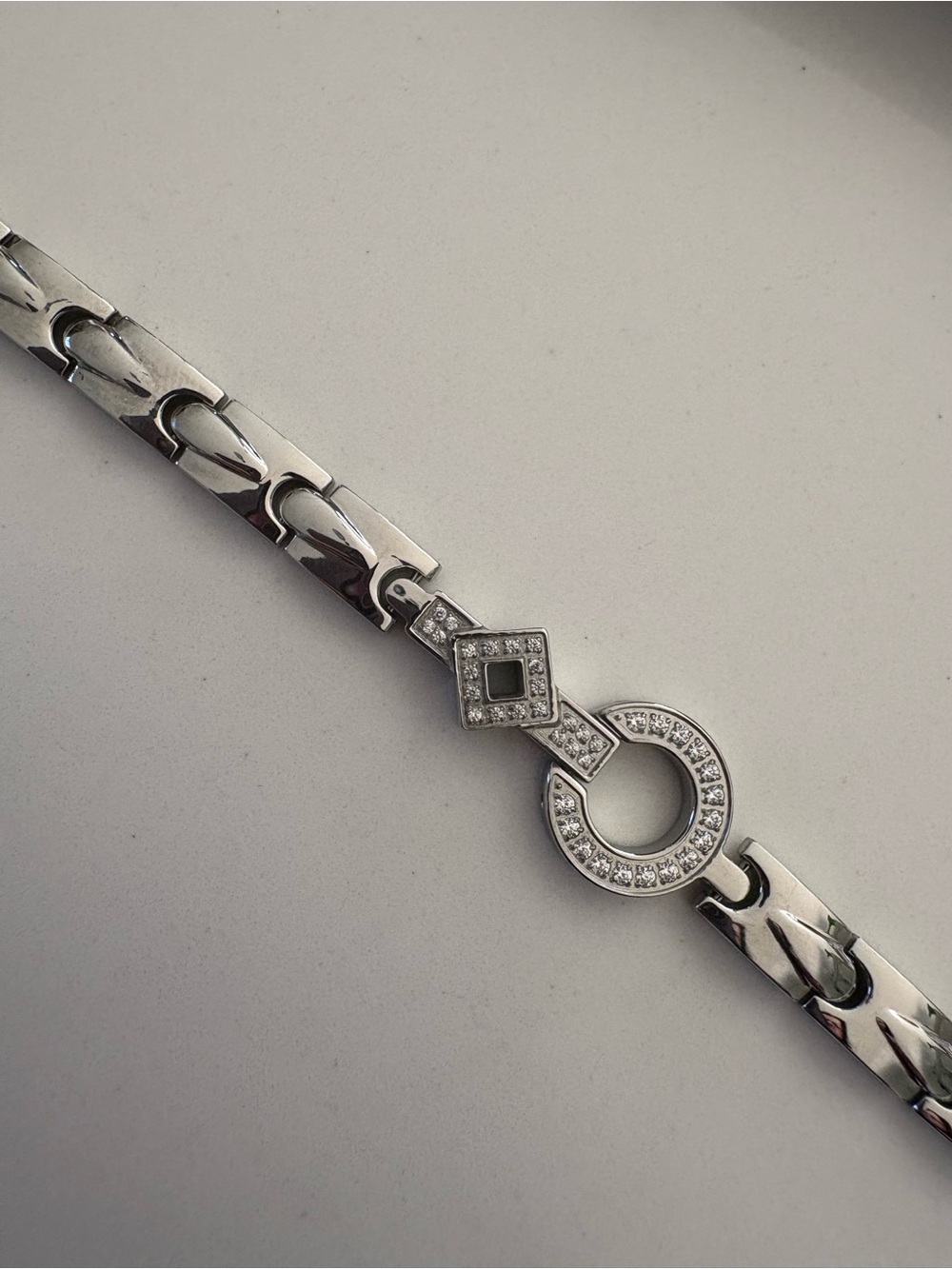 Rainso Silver Tone Crystal Magnetic Therapy Bracelet Set with Link Tool NIB